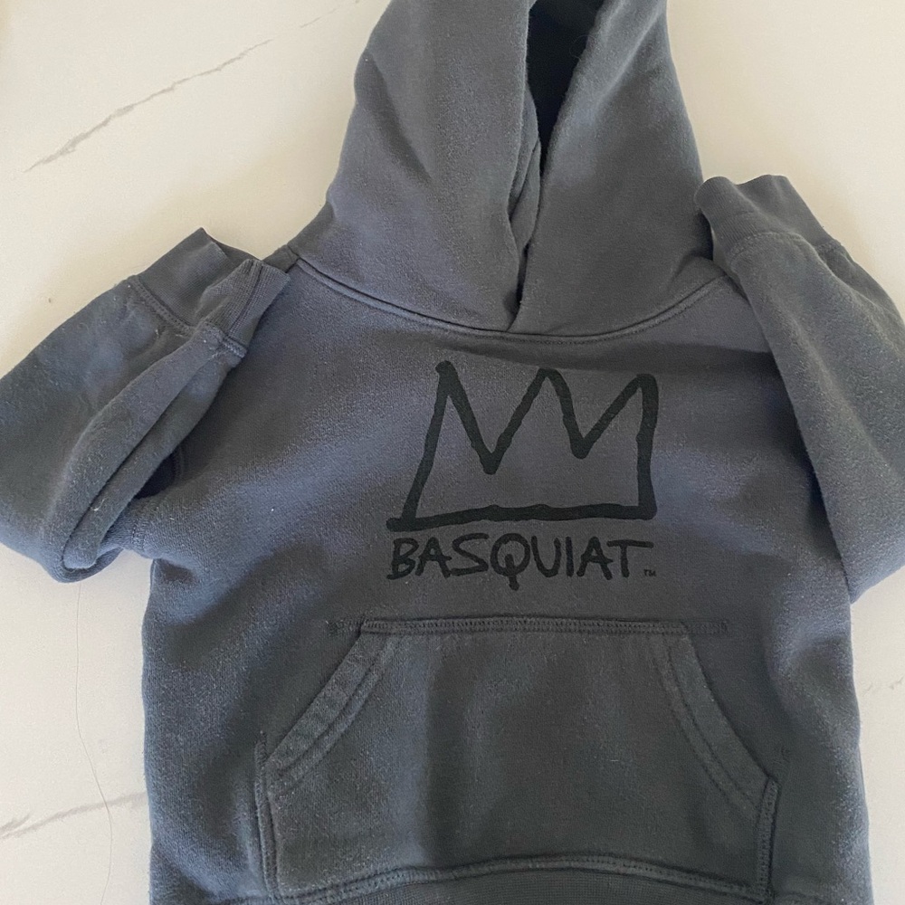 GAP Kids Gray Hoodie with Basquiat Crown